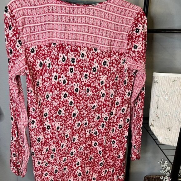 SALE!! 2 for $15 Zara Asymmetric Hem Floral Lightweight Gauzy Dress Red Sz M - Picture 12 of 12